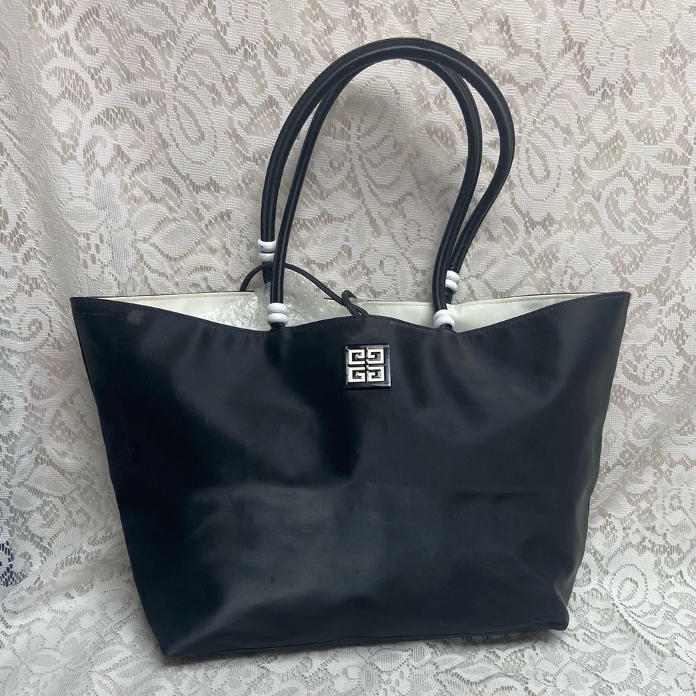 Givenchy Rare, Large, Black Nylon Handbag Tote-Briefcase-Laptop Bag